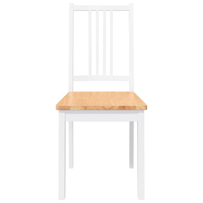 Esszimmerstühle 2 Stk. Weiß Massivholz Gummibaum