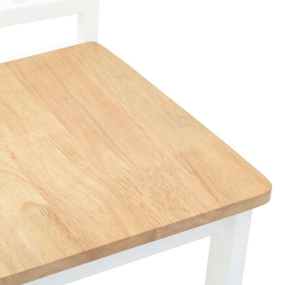 Esszimmerstühle 2 Stk. Weiß Massivholz Gummibaum