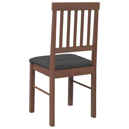 Esszimmerstühle mit Kissen 2 Stk. Braun Massivholz Gummibaum