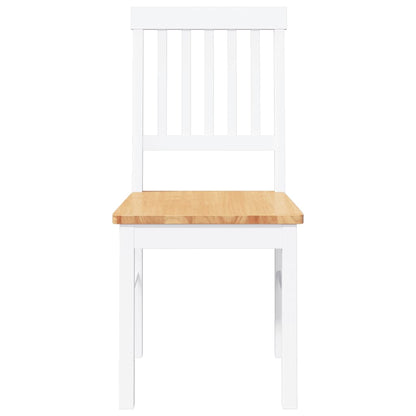 Esszimmerstühle 2 Stk. Weiß Massivholz Gummibaum