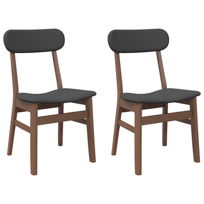 Esszimmerstühle mit Kissen 2 Stk. Braun Massivholz Gummibaum