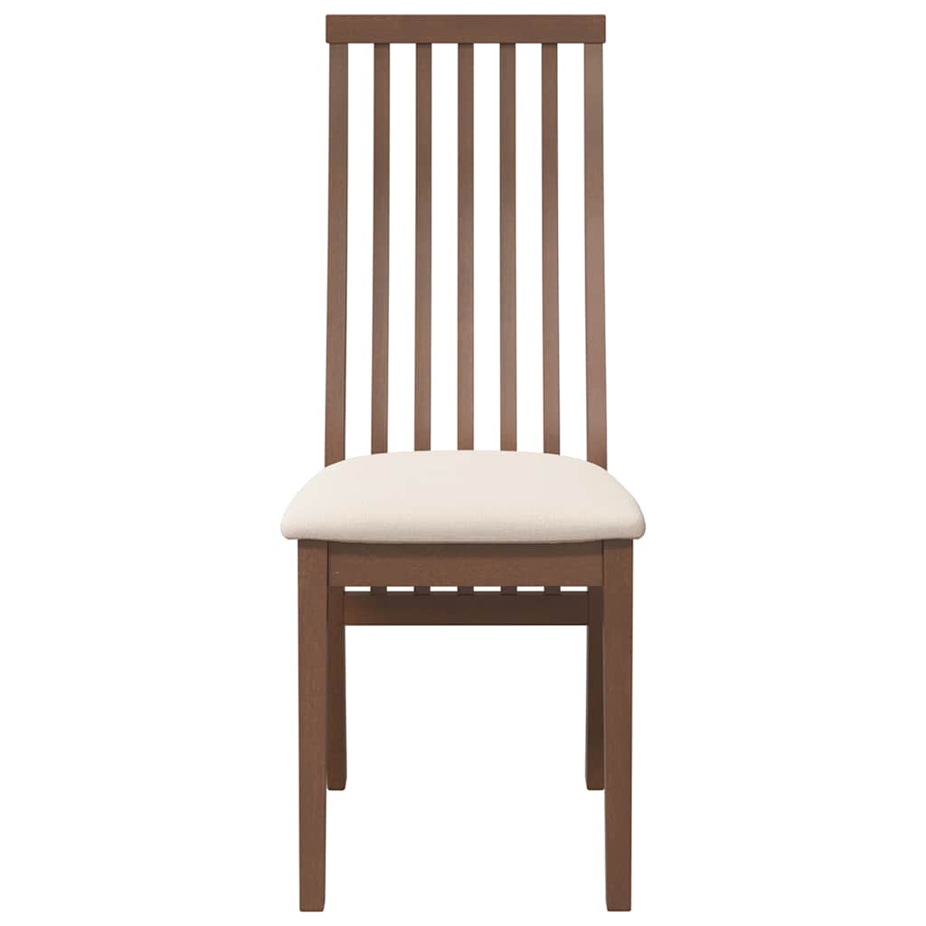 Esszimmerstühle mit Kissen 2 Stk. Braun Massivholz Gummibaum