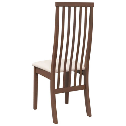 Esszimmerstühle mit Kissen 2 Stk. Braun Massivholz Gummibaum