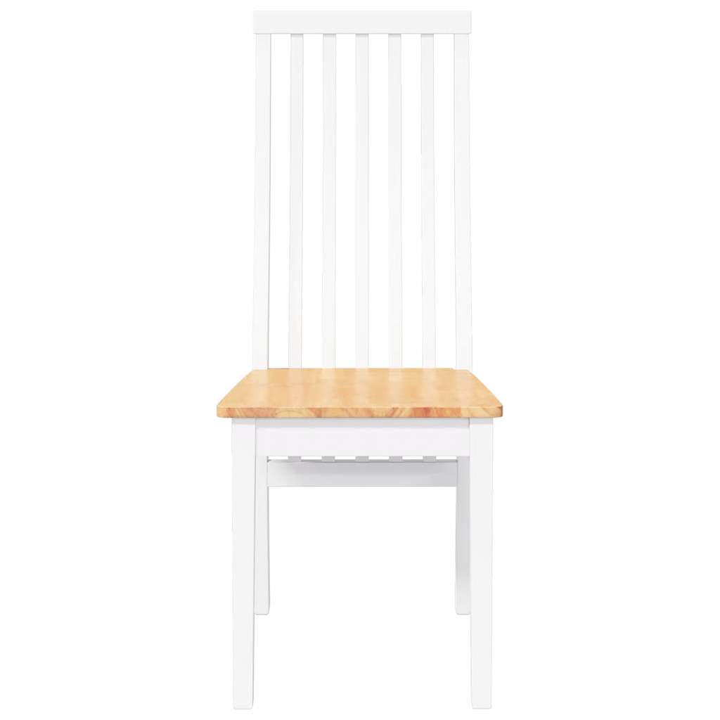 Esszimmerstühle 2 Stk. Weiß Massivholz Gummibaum