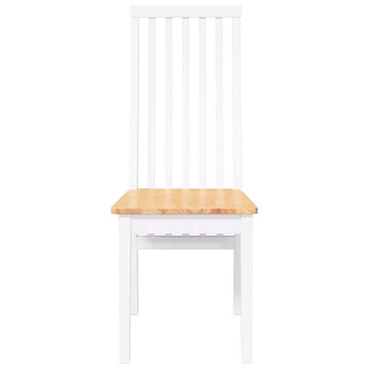 Esszimmerstühle 2 Stk. Weiß Massivholz Gummibaum