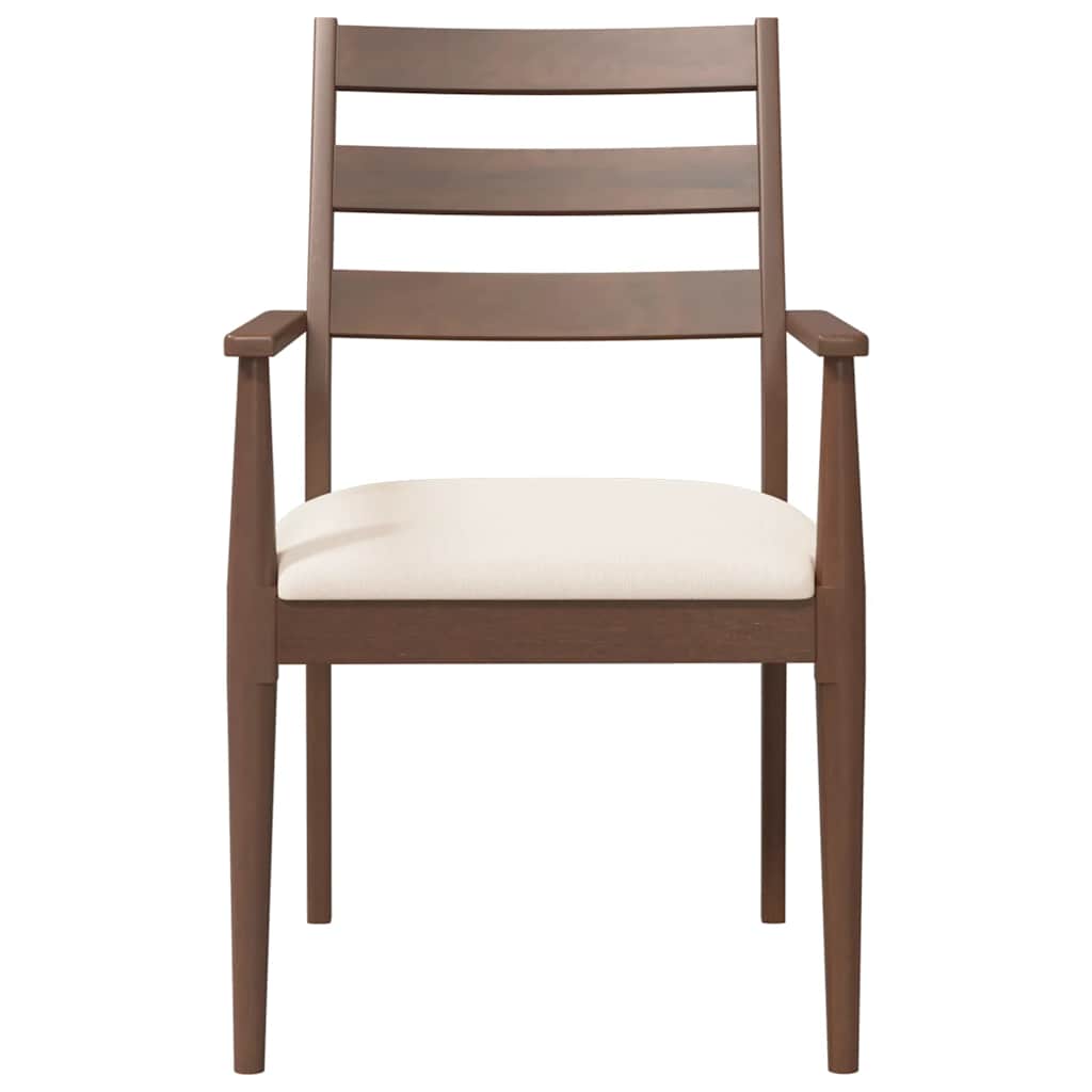 Esszimmerstühle mit Kissen 2 Stk. Braun Massivholz Gummibaum