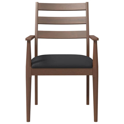 Esszimmerstühle mit Kissen 2 Stk. Braun Massivholz Gummibaum