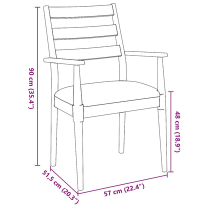 Esszimmerstühle mit Kissen 2 Stk. Braun Massivholz Gummibaum