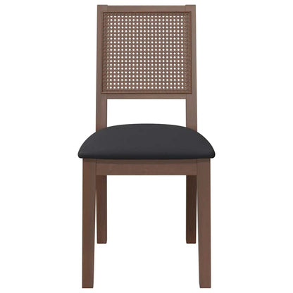 Esszimmerstühle mit Kissen 2 Stk. Braun Massivholz Gummibaum