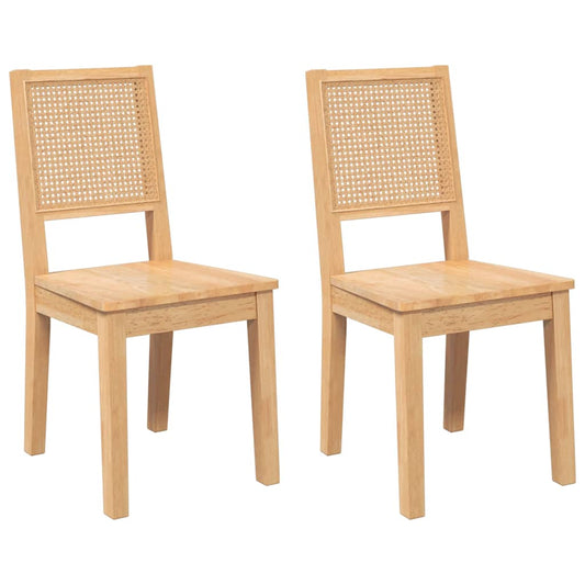 Spisestuestole 2 stk Massivt træ gummitræ