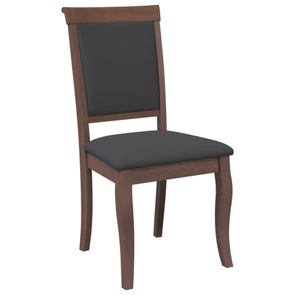 Esszimmerstühle mit Kissen 2 Stk. Braun Massivholz Gummibaum