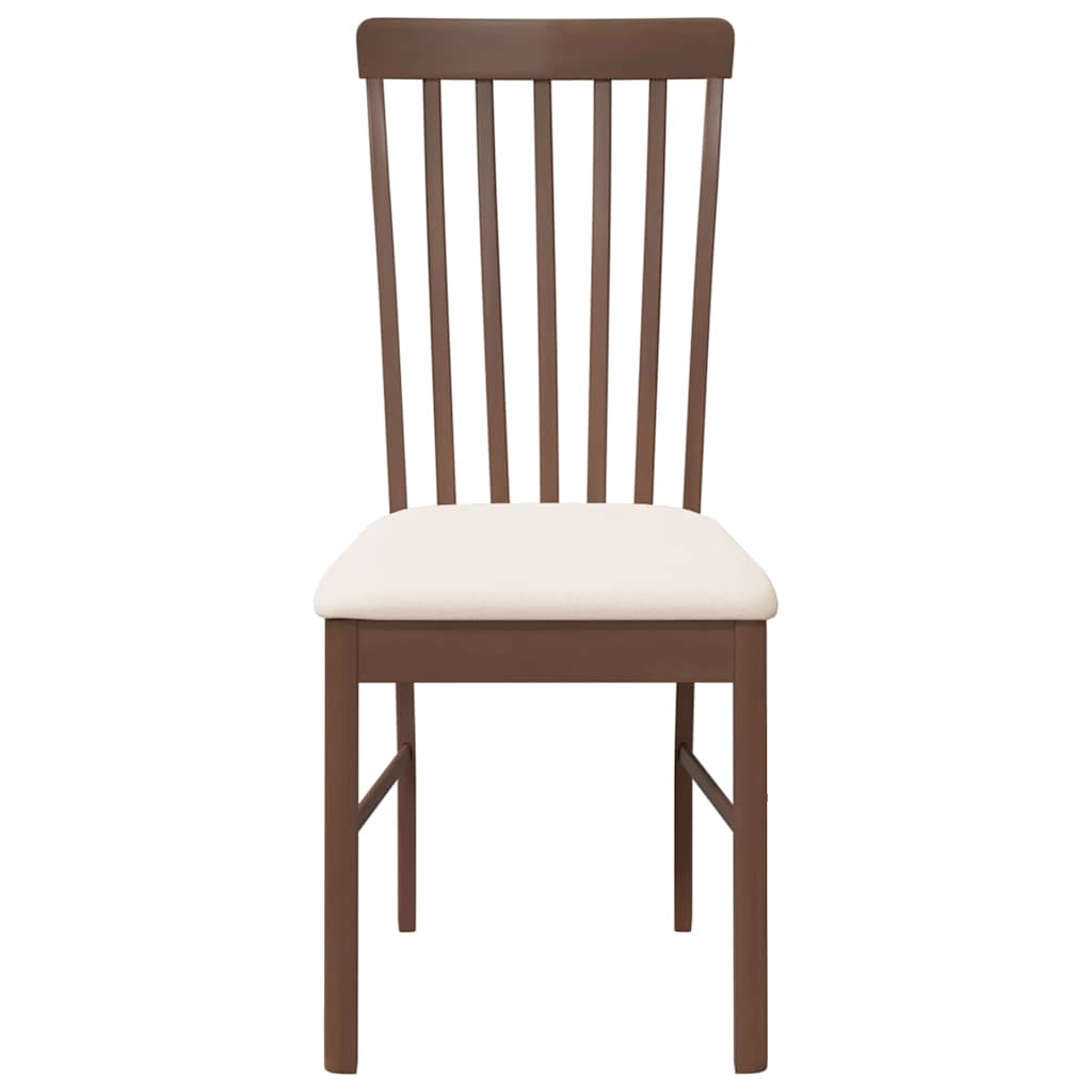Esszimmerstühle mit Kissen 2 Stk. Braun Massivholz Gummibaum
