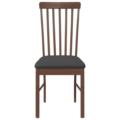 Esszimmerstühle mit Kissen 2 Stk. Braun Massivholz Gummibaum