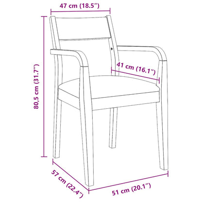 Esszimmerstühle mit Kissen 2 Stk. Braun Massivholz Gummibaum