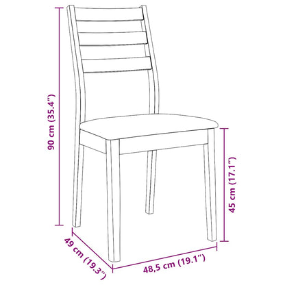 Esszimmerstühle mit Kissen 2 Stk. Braun Massivholz Gummibaum