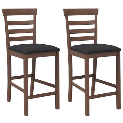 Barhocker mit Kissen 2 Stk. Braun Massivholz Gummibaum