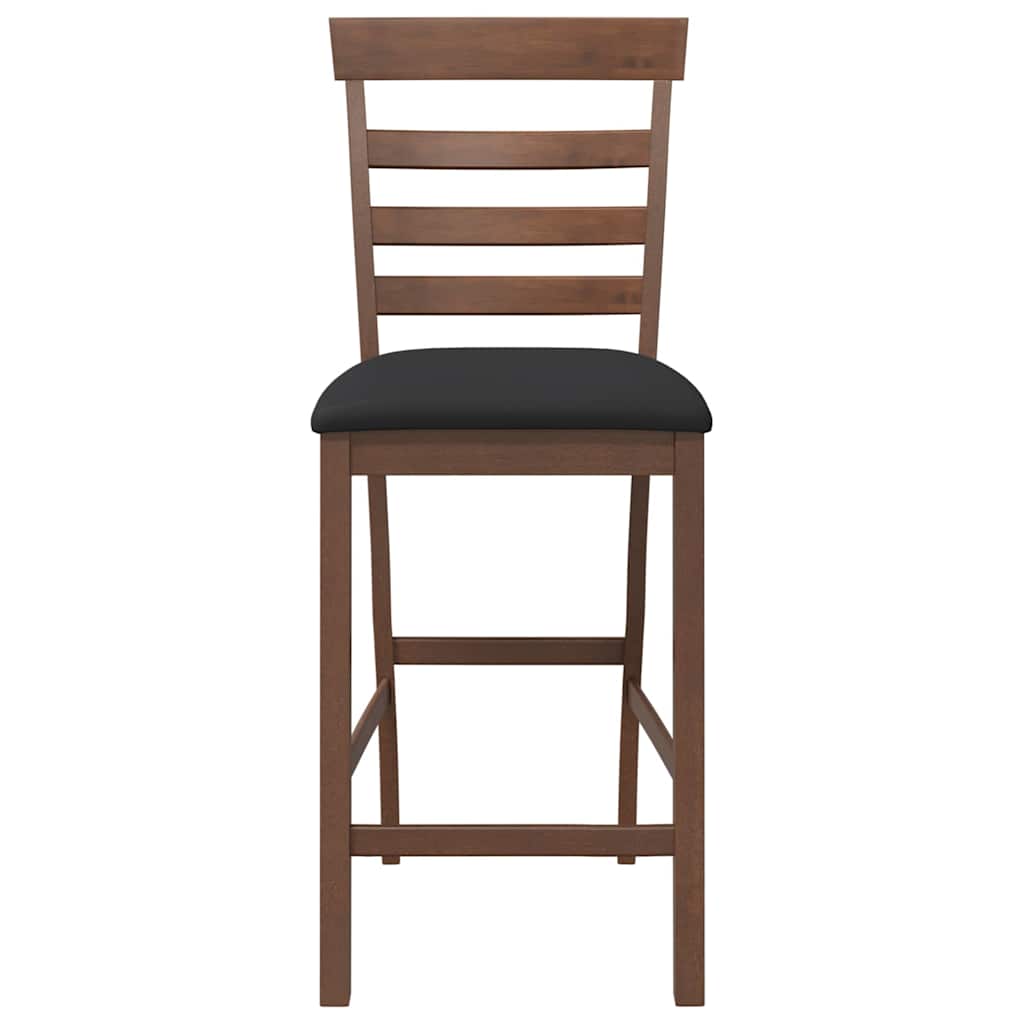 Barhocker mit Kissen 2 Stk. Braun Massivholz Gummibaum