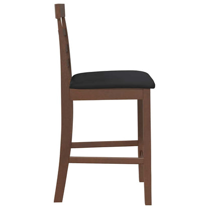 Barhocker mit Kissen 2 Stk. Braun Massivholz Gummibaum