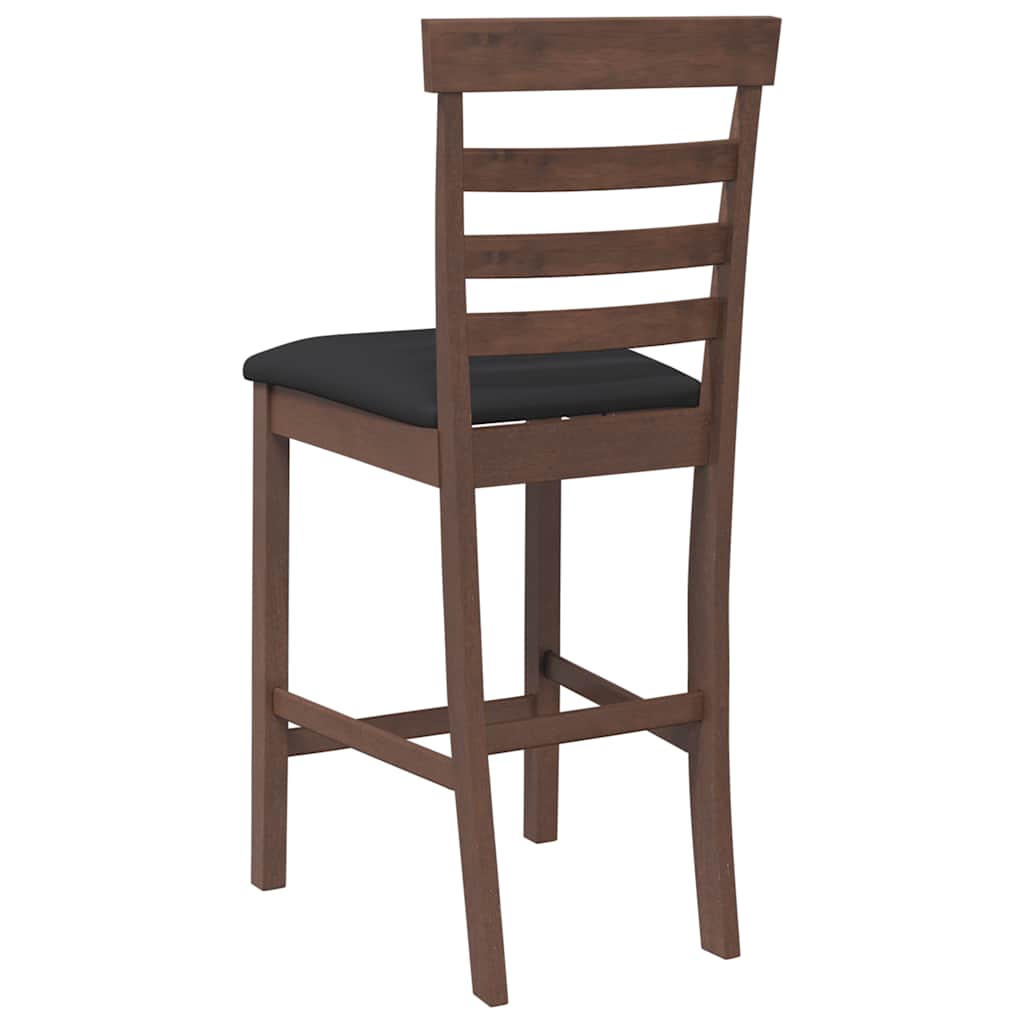Barhocker mit Kissen 2 Stk. Braun Massivholz Gummibaum