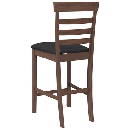 Barhocker mit Kissen 2 Stk. Braun Massivholz Gummibaum