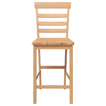 Barhocker 2 Stk. Natur Massivholz Gummibaum