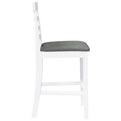 Barhocker mit Kissen 2 Stk. Weiß Massivholz Gummibaum