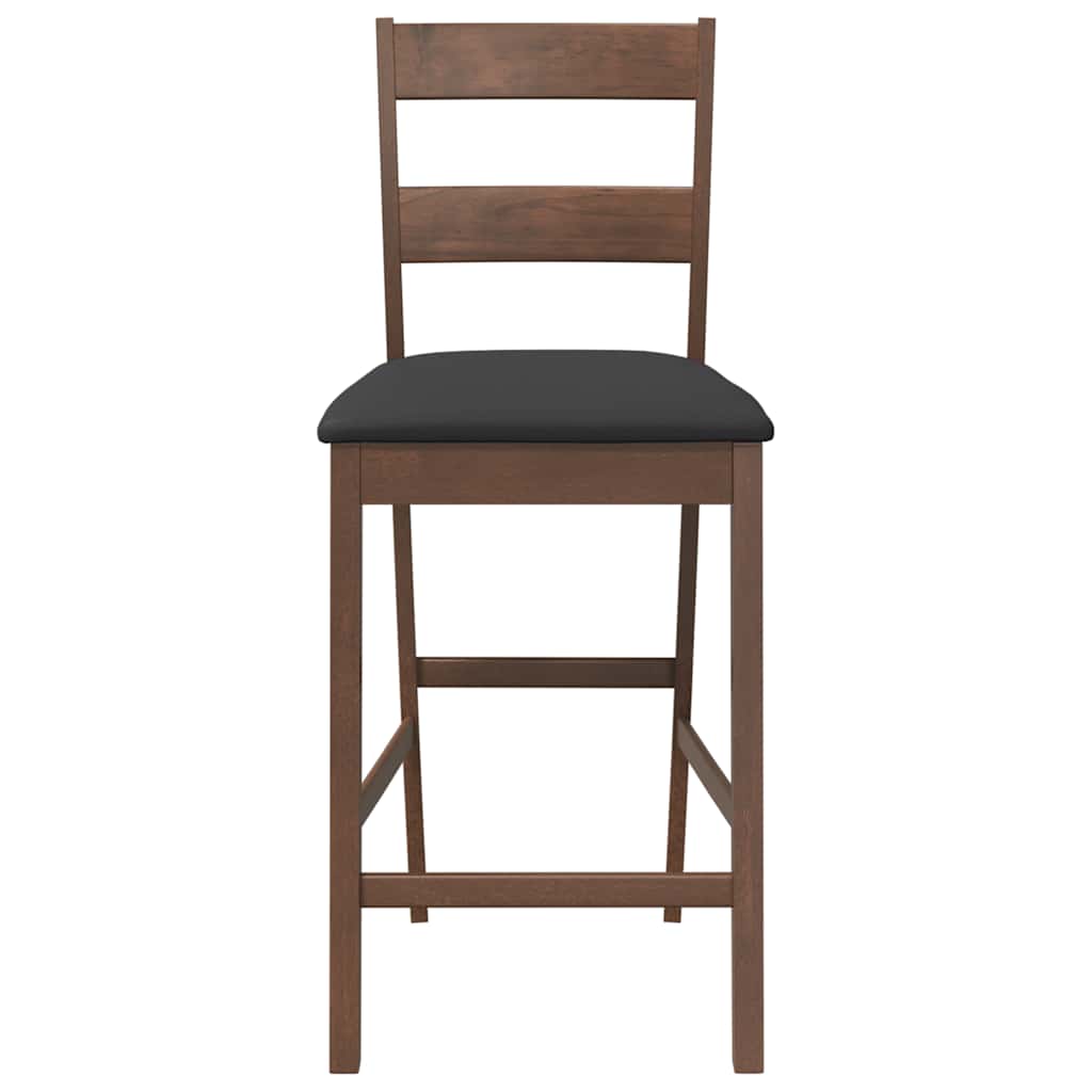 Barhocker mit Kissen 2 Stk. Braun Massivholz Gummibaum