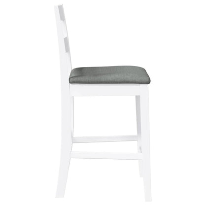 Barhocker mit Kissen 2 Stk. Weiß Massivholz Gummibaum