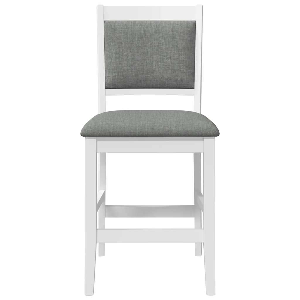 Barhocker mit Kissen 2 Stk. Weiß Massivholz Gummibaum