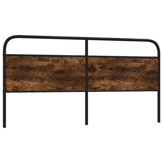 Kopfteil Räuchereiche 190 cm Stahl und Holzwerkstoff