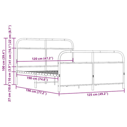 Bettgestell ohne Matratze 120x190 cm Sonoma-Eiche Holzwerkstoff