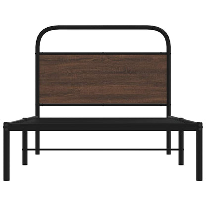 Bettgestell ohne Matratze 100x190 cm Braun Eichen-Optik
