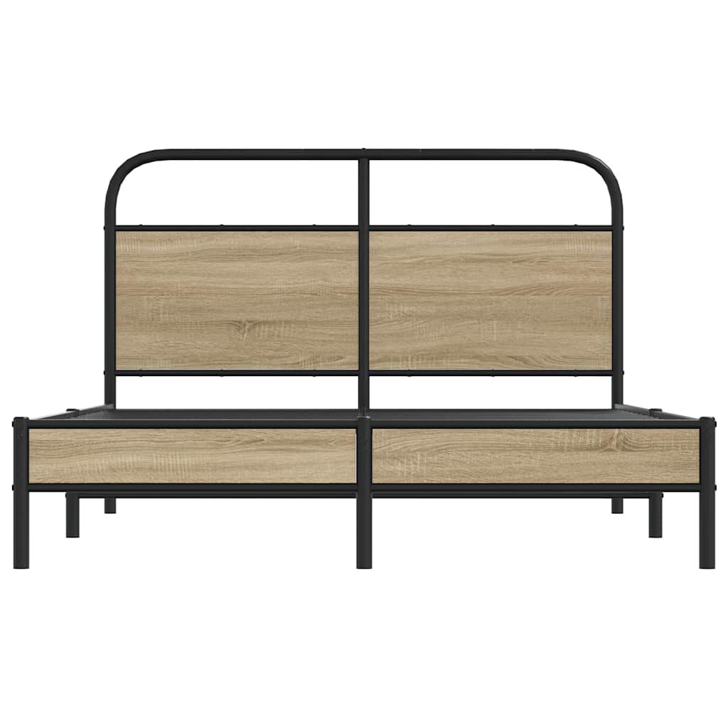 Bettgestell ohne Matratze 120x190 cm Räuchereiche Holzwerkstoff