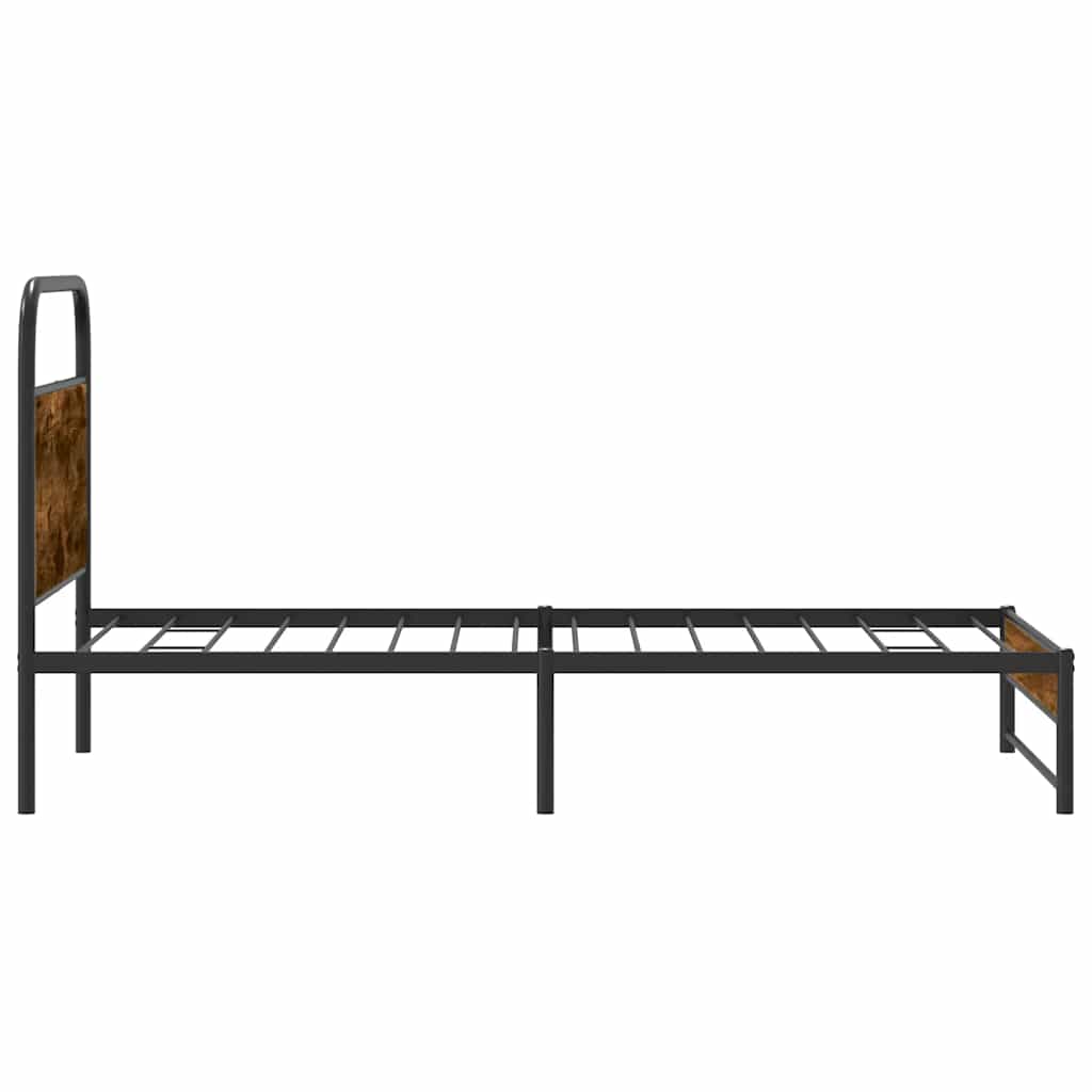 Bettgestell ohne Matratze 107x203 cm Räuchereiche Holzwerkstoff