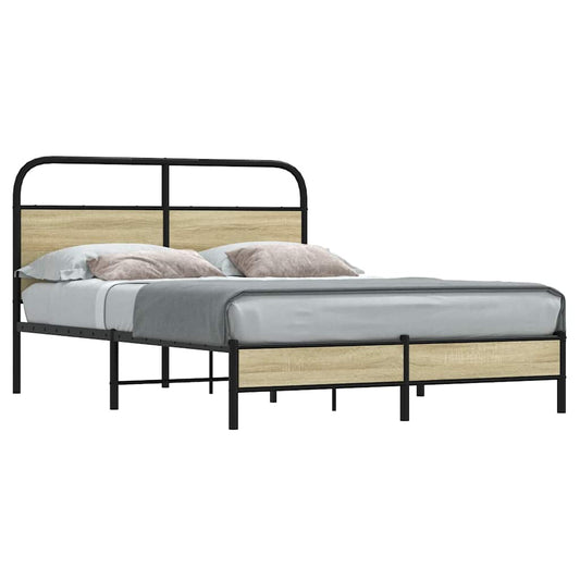 Bettgestell ohne Matratze 120x200 cm Sonoma-Eiche Holzwerkstoff