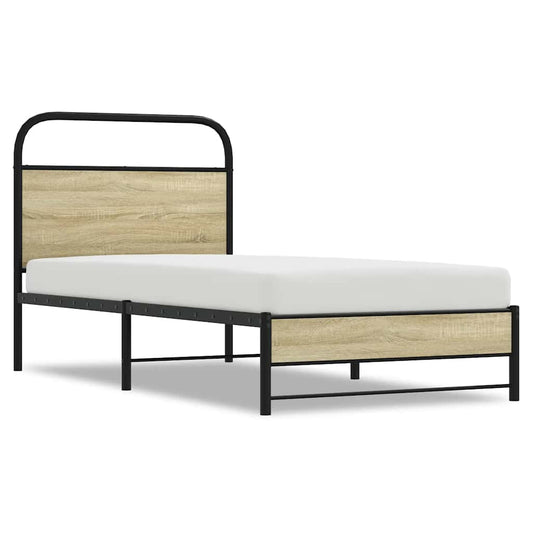Bettgestell ohne Matratze 75x190 cm Sonoma-Eiche Holzwerkstoff