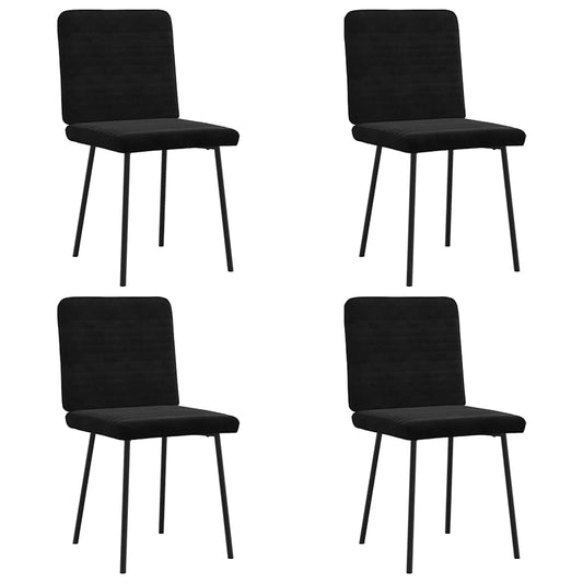 Spisestuestole 4 stk. Sort fløjl