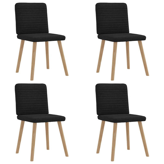 Spisestuestole 4 stk. Sort stof