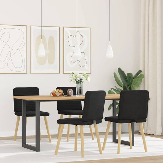 Spisestuestole 4 stk. Sort stof