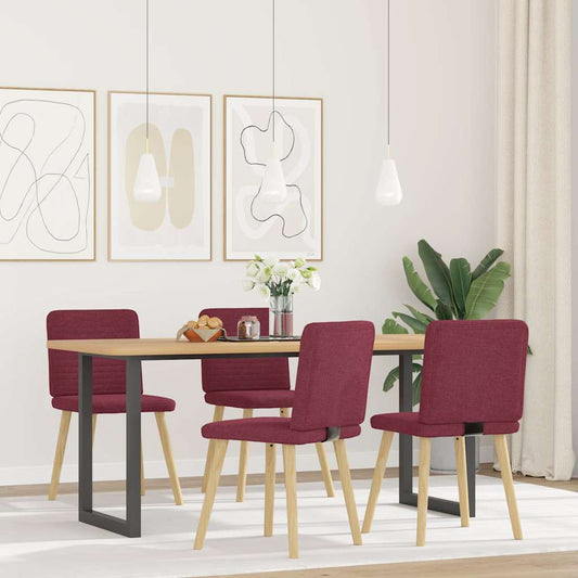 Spisestuestole 4 stk. Vinrødt stof