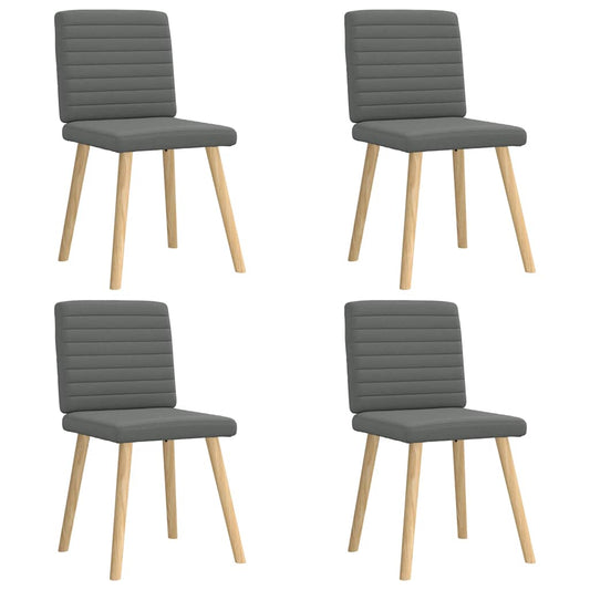 Spisestuestole 4 stk Mørkegrå Stof
