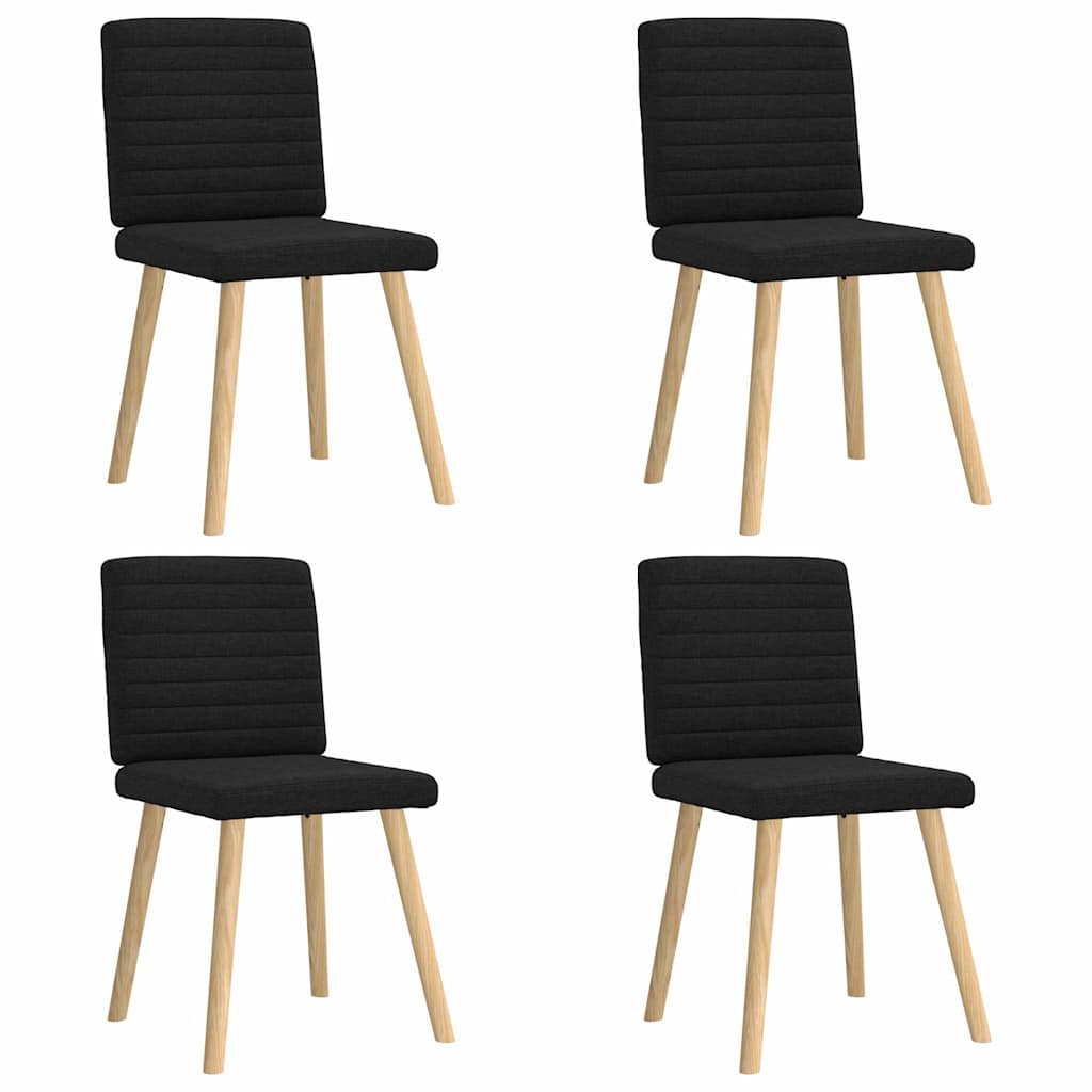 Spisestuestole 4 stk. Sort stof