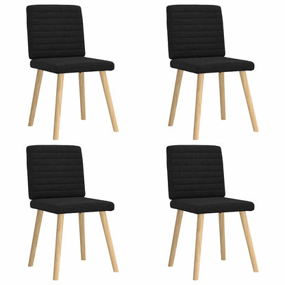 Spisestuestole 4 stk. Sort stof