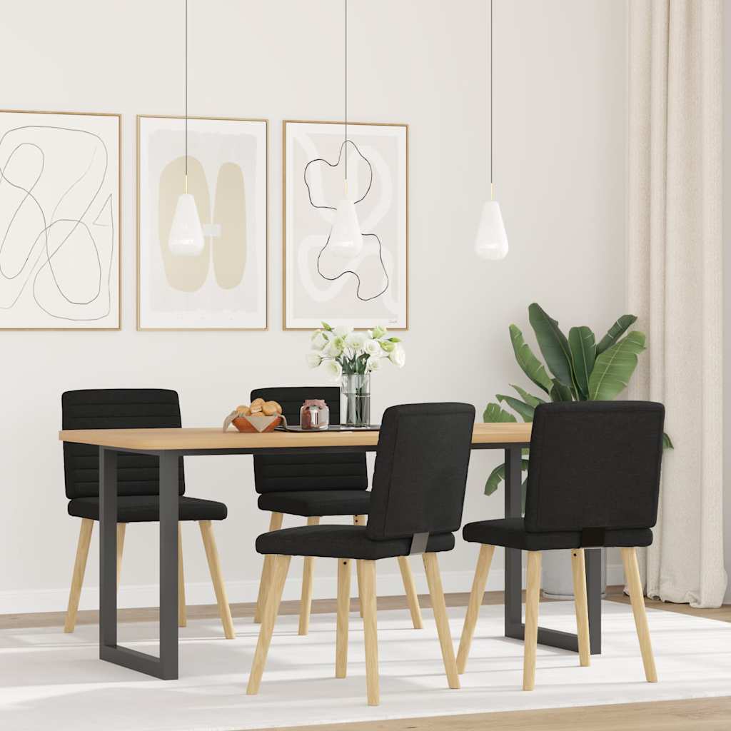 Spisestuestole 4 stk. Sort stof