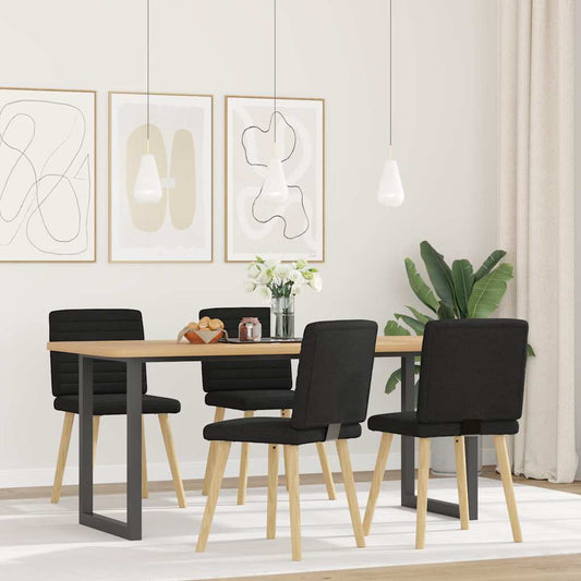 Spisestuestole 4 stk. Sort stof