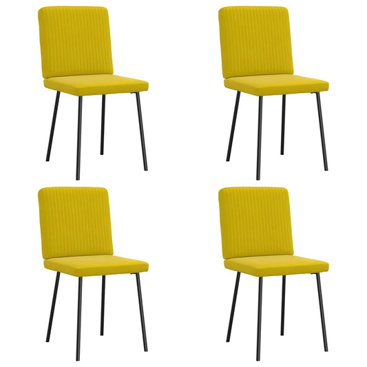 Spisestuestole 4 stk. Gul fløjl