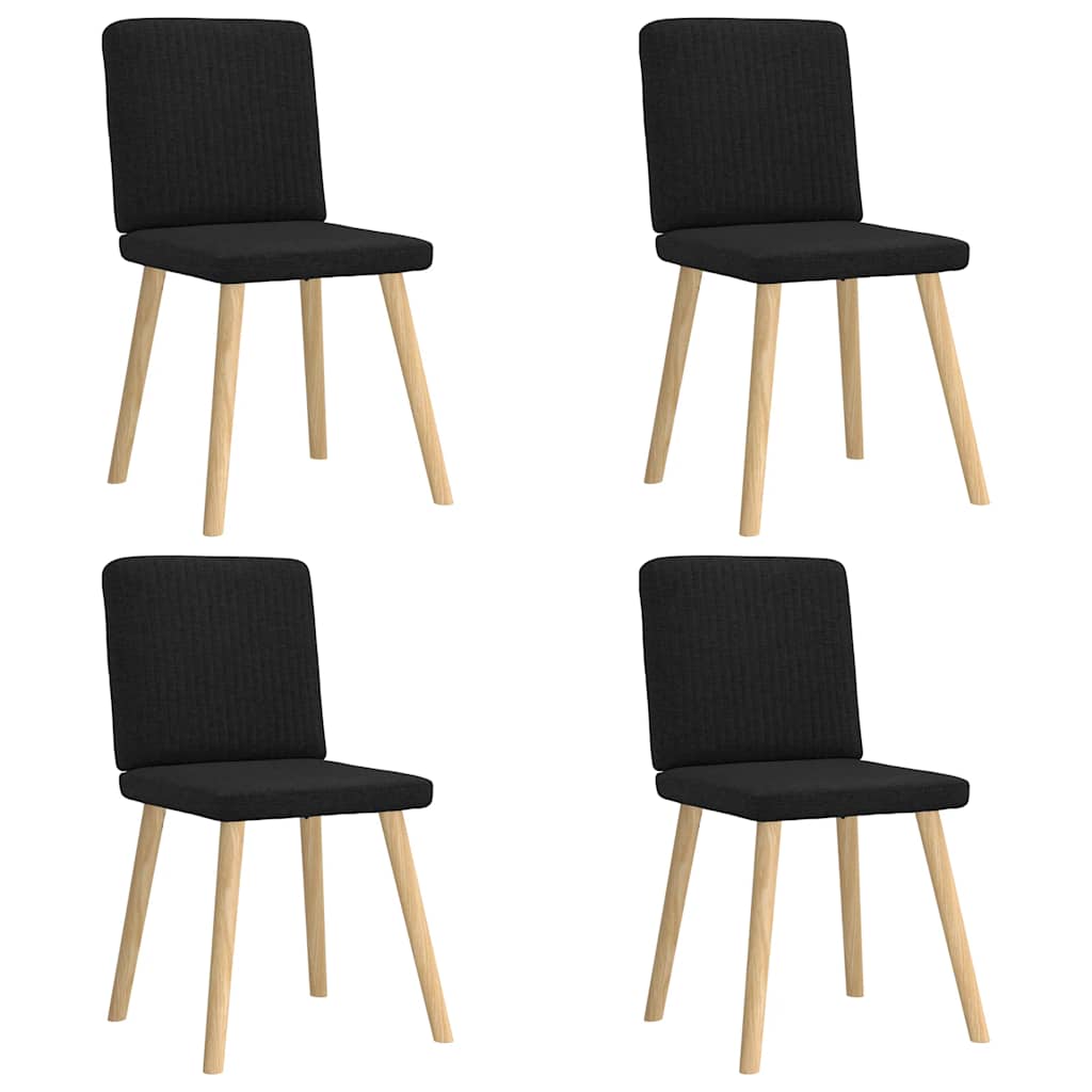 Spisestuestole 4 stk. Sort stof