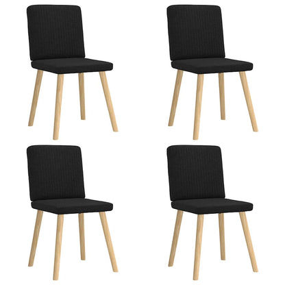 Spisestuestole 4 stk. Sort stof