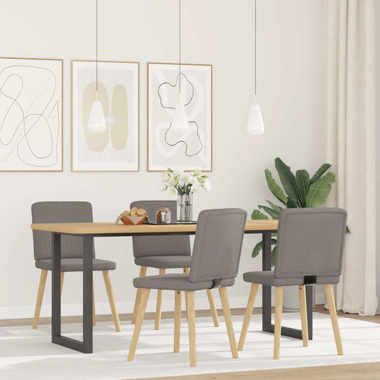Spisestuestole 4 stk Taupe Stof