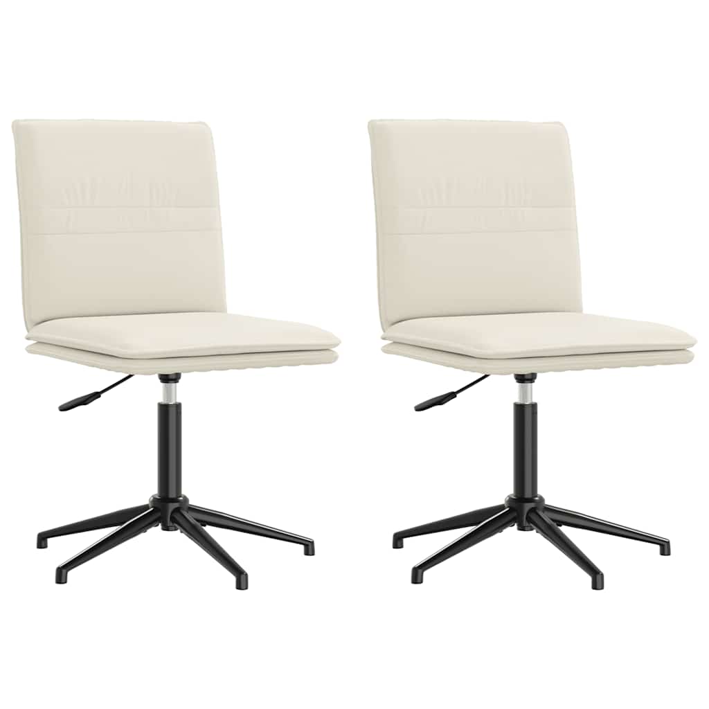 Esszimmerstühle 2 Stk. Creme Samt